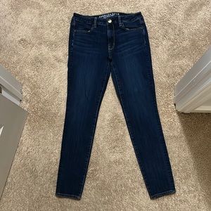 Dark blue high rise jegging
